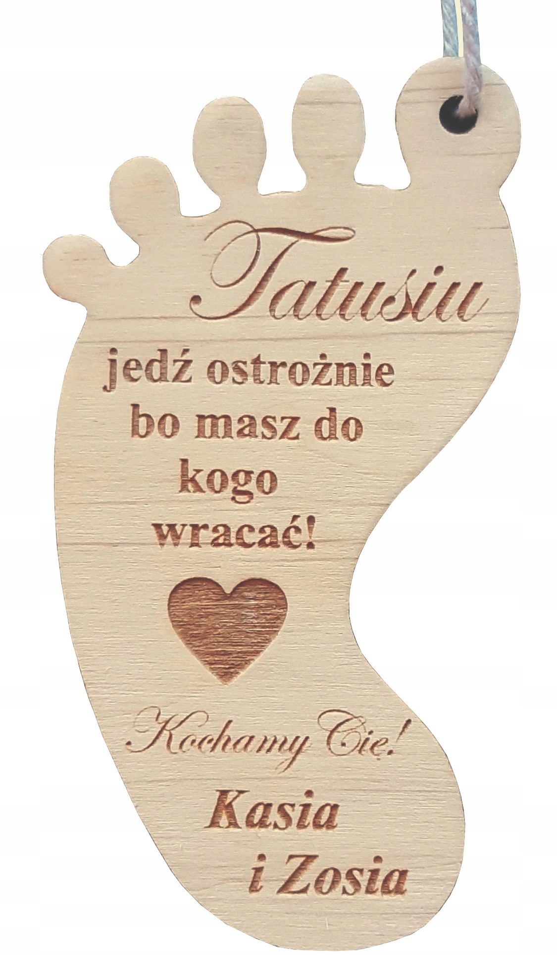 

Zawieszka do Auta Samochodu Grawer Drewno