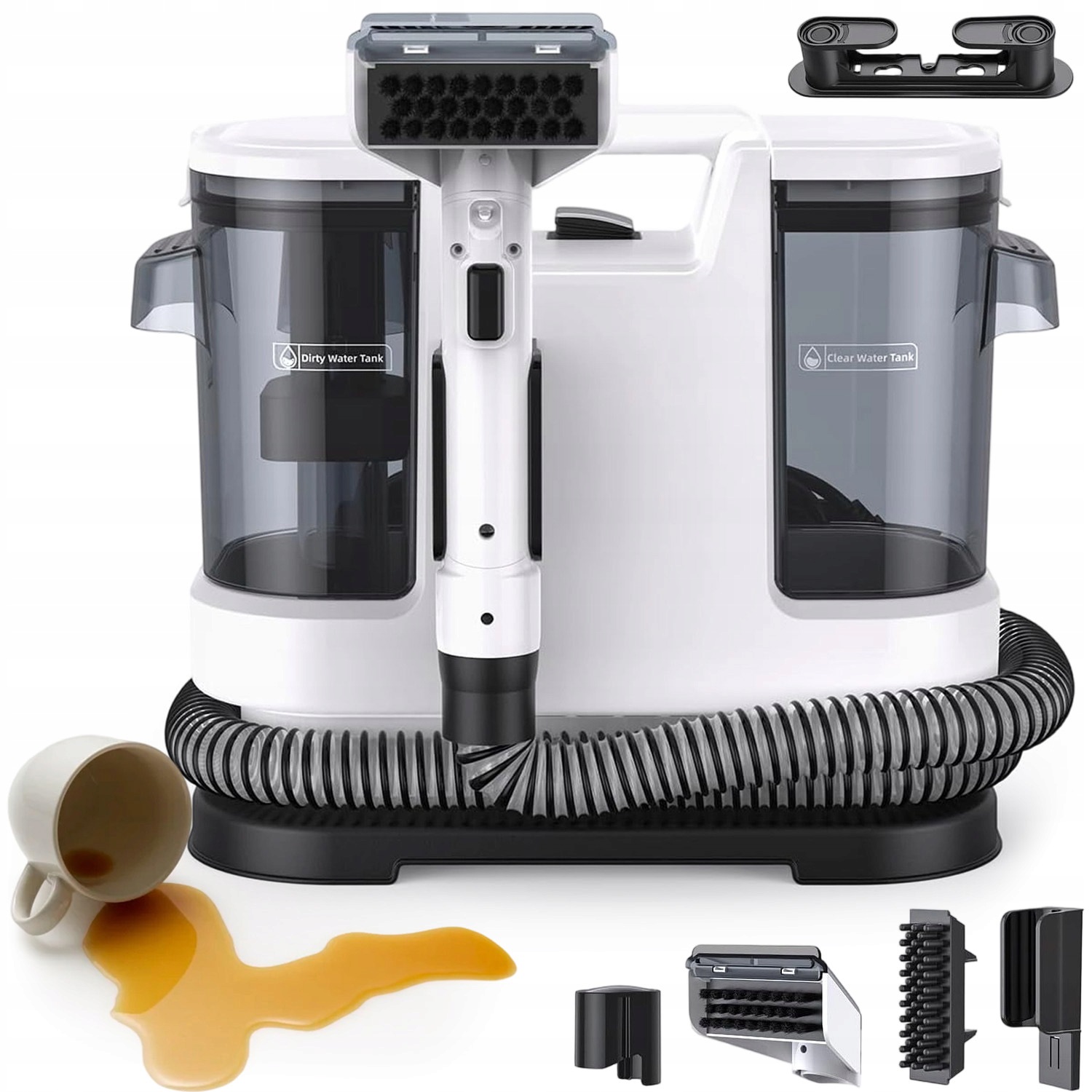Vysavač Na Čalounění Koberců Výkonný 450 W 12 Kpa 2 Nádržky Na Vodu