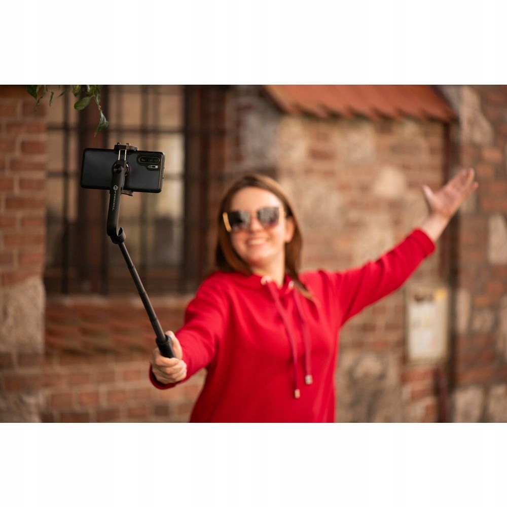 Kompaktowy Selfie Stick Bluetooth 2w1 | Tripod + Pilot | Telefon + Gwint 1/ Obsługiwane systemy operacyjne Android iOS