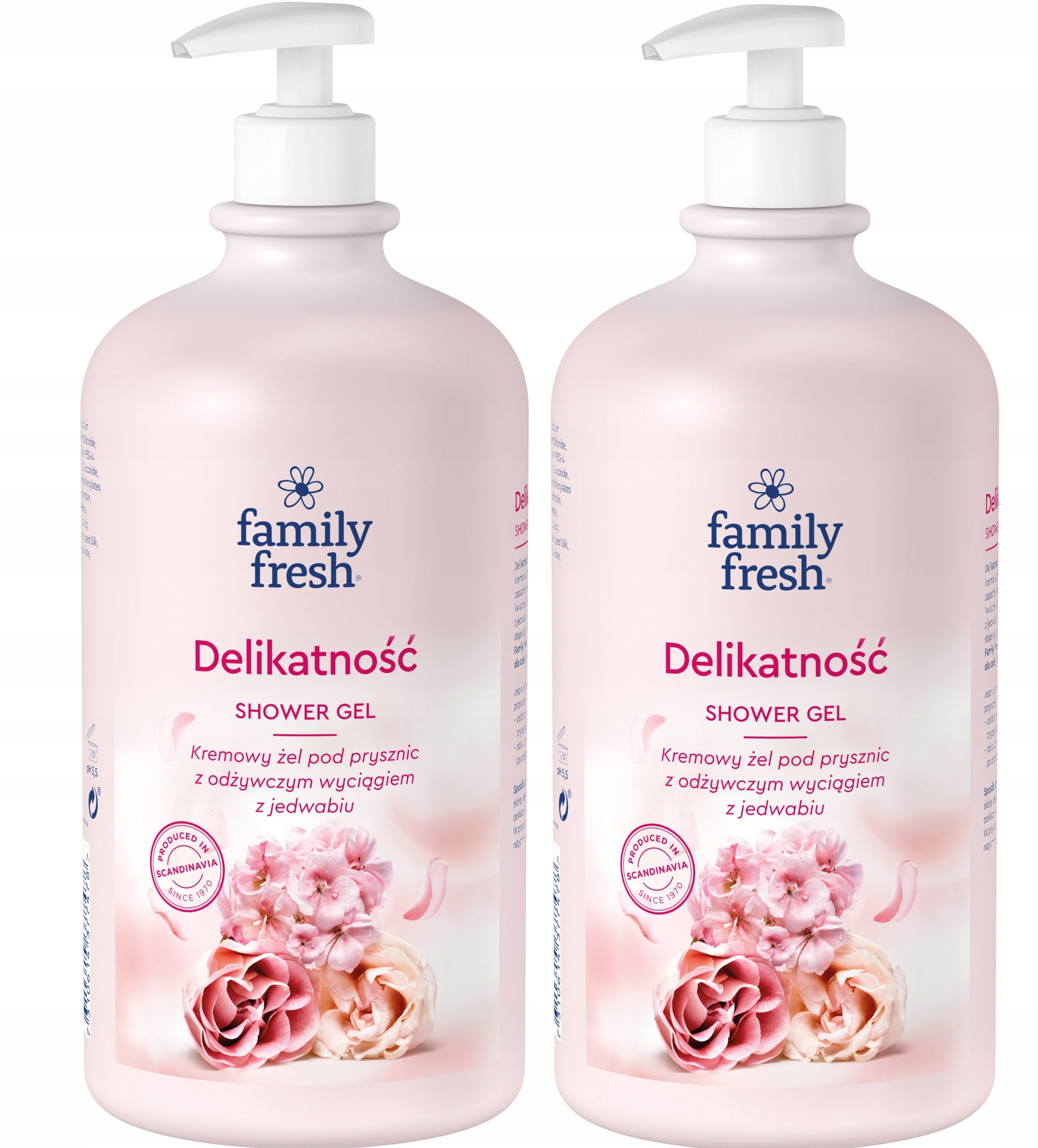 FAMILY FRESH DELIKATNOŚĆ KREMOWY ŻEL POD PRYSZNIC 2X 1L