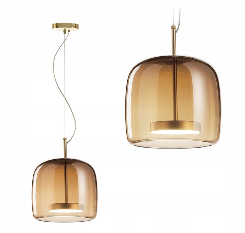 Stropná Lampa Toolight Závesná Sklenená Amber APP613-1CP Led Jantárová