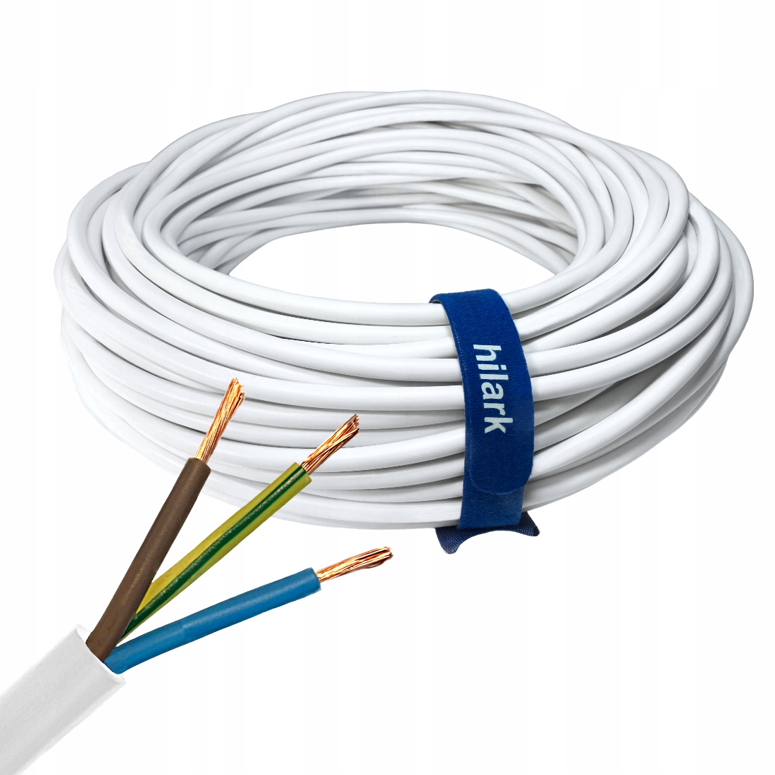 Elektrický kábel polvinit zosilnený H05VV-F Owy 3x1,5 biely 75 m