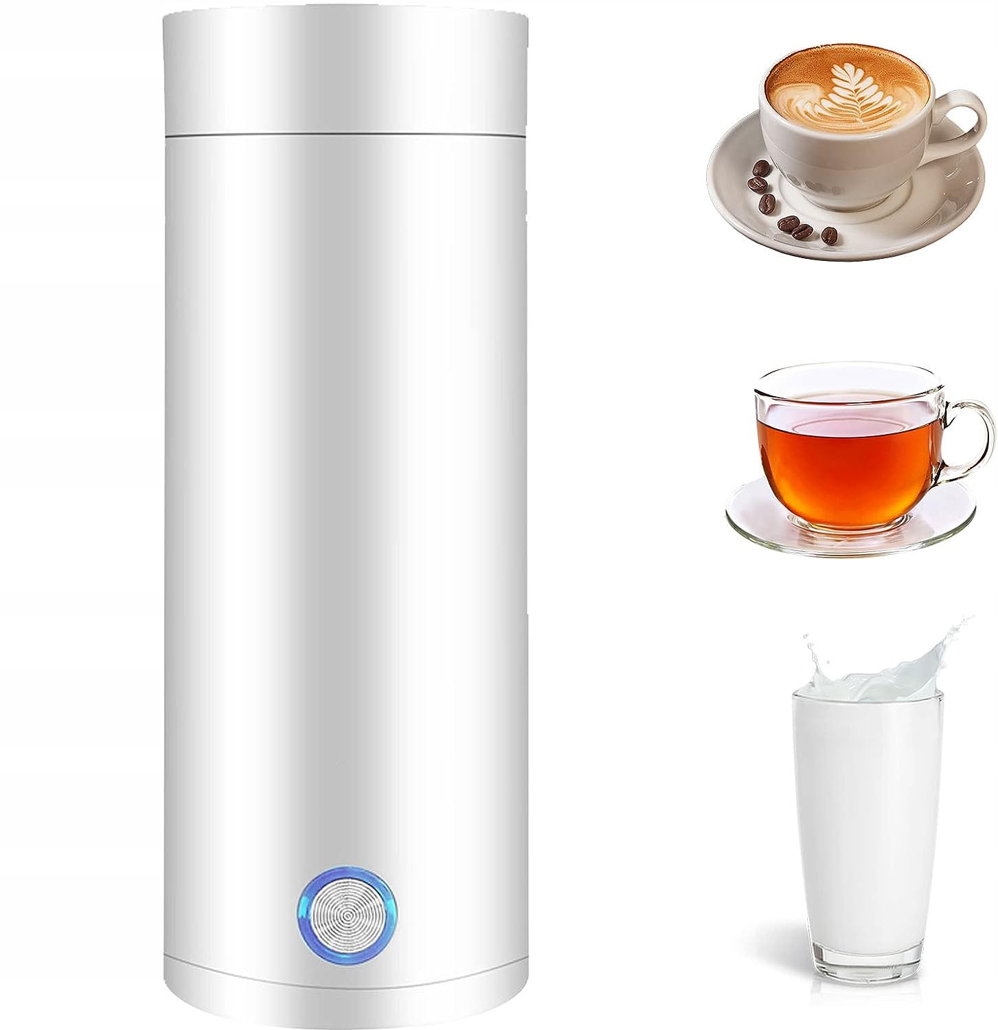 mini rychlovarná konvice, přenosná konvice 400 ml, elektrická konvice Bílá