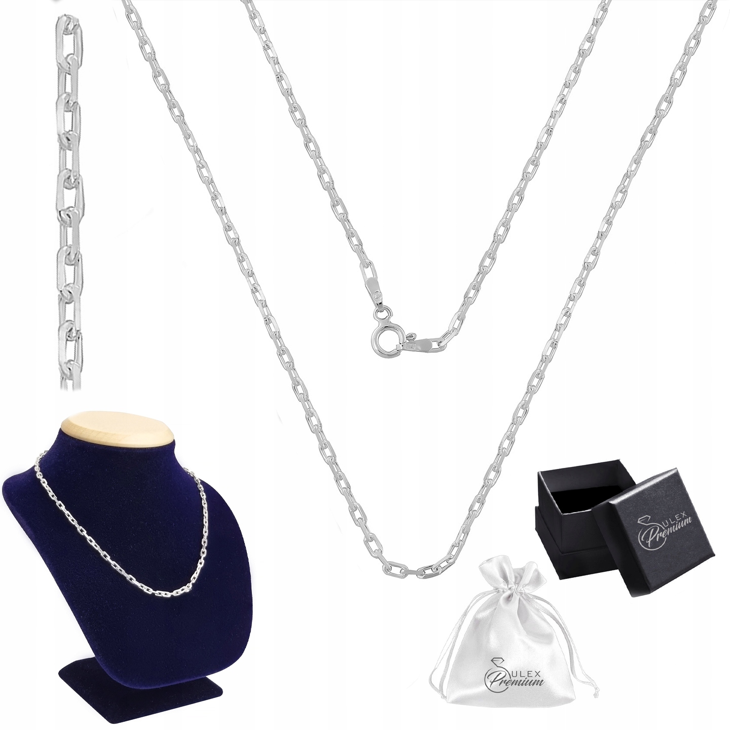 Stříbrný řetízek ryzost 925 Splétaný přívěsek Ankr 55 cm x 2 mm