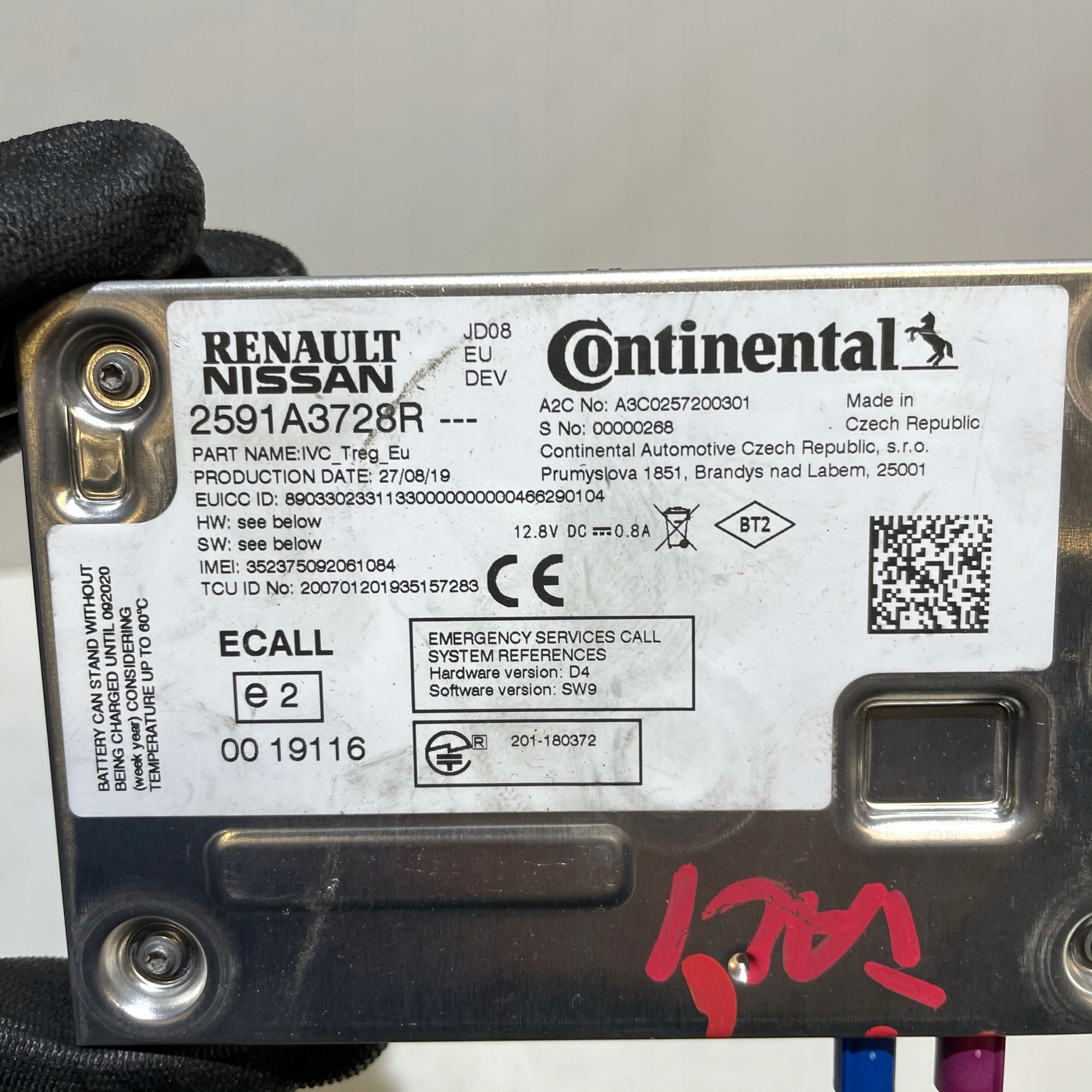 RENAULT TALISMAN LIFT MODULE NAVIGATION DEVICES 2591A3728R