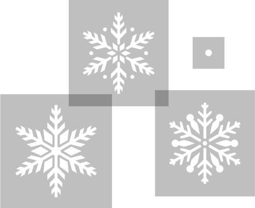 SZABLON WIELOKROTNY PŁATKI ŚNIEGU 4SZT. /ŚNIEŻYNKI
