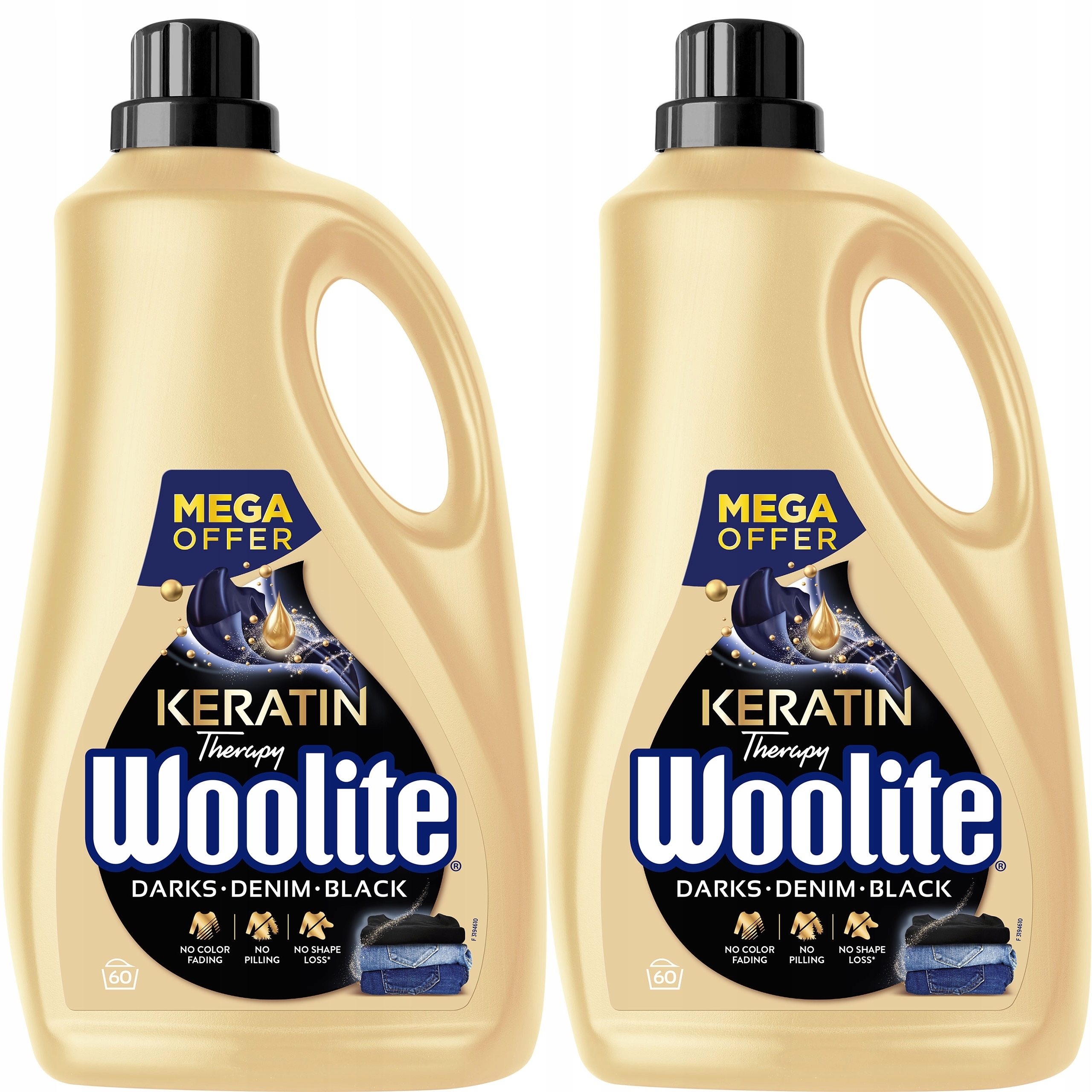 Levně Woolite Sada Tekutých Pracích Prostředků Na Černé Prádlo S Keratinem, 2 X 3.6 L