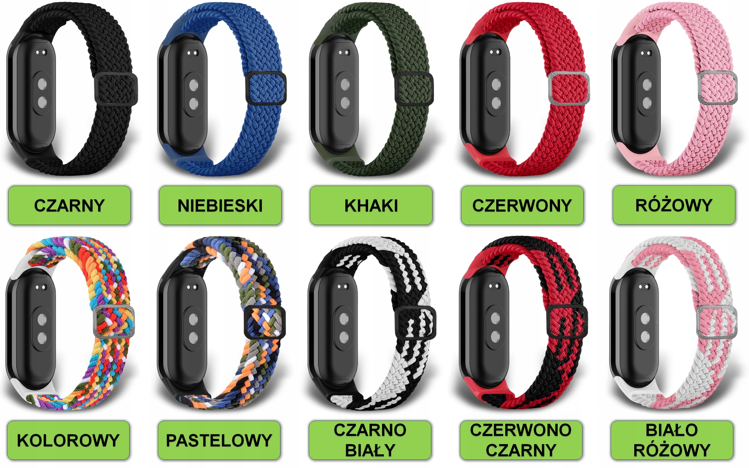 PASEK OPASKA BRANSOLETA DO XIAOMI MI SMART BAND 8/9/10 | 10 SUPER KOLORÓW EAN (GTIN) 5908455816144