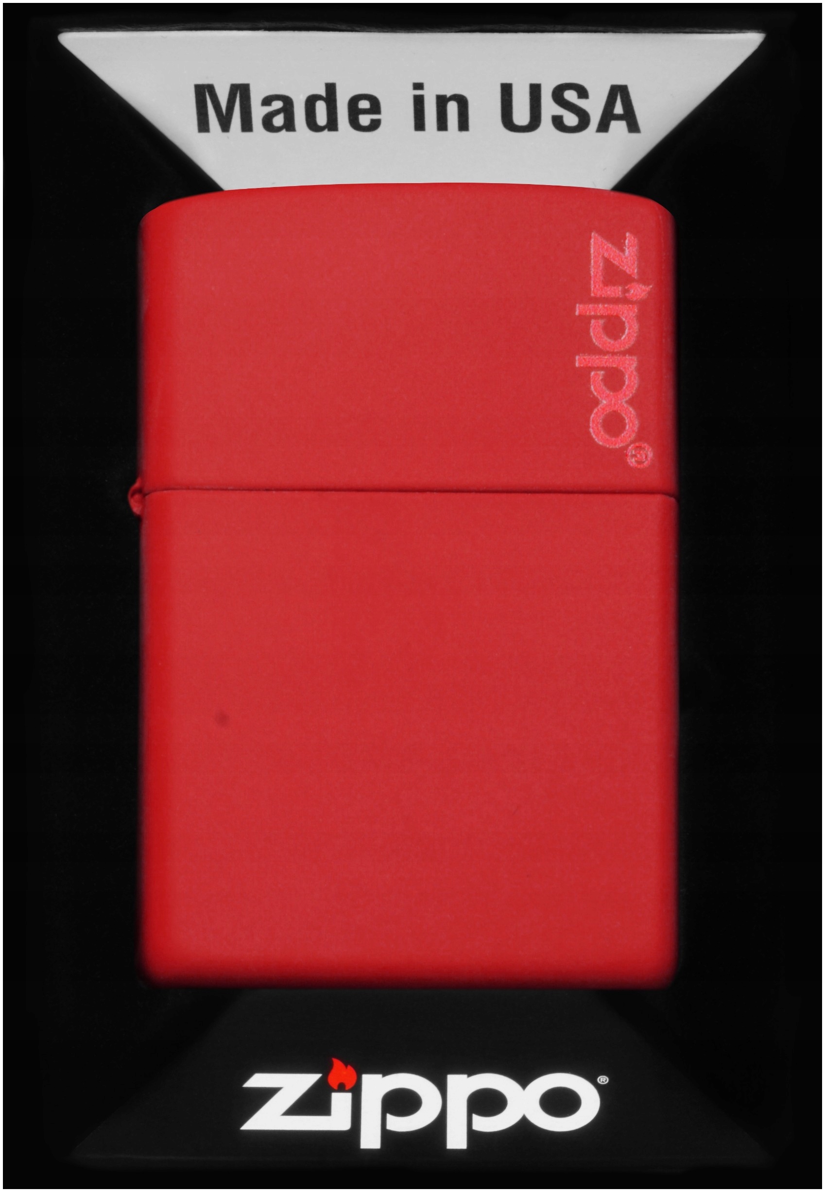 Zapalovač Zippo Red Matte Logo 60001204 Větruodolný benzínový