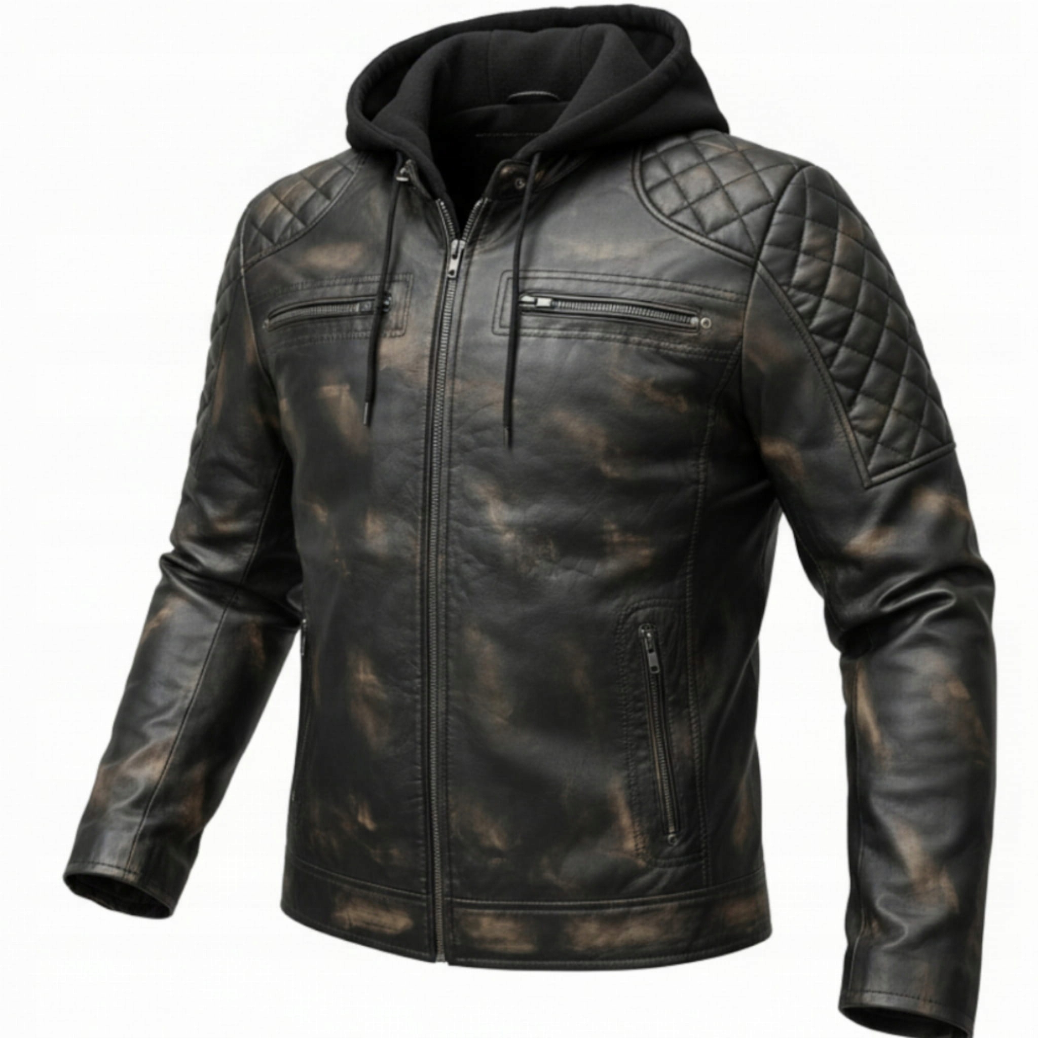 Kurtka Skórzana ProSpeed z Kapturem Royal Przecierana XL