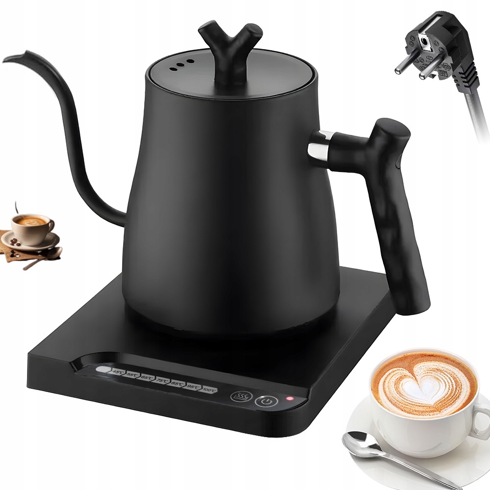 Czajnik Elektryczny Stalowy 1L 1000W Inox Mały 7 Regulacja Temperatury