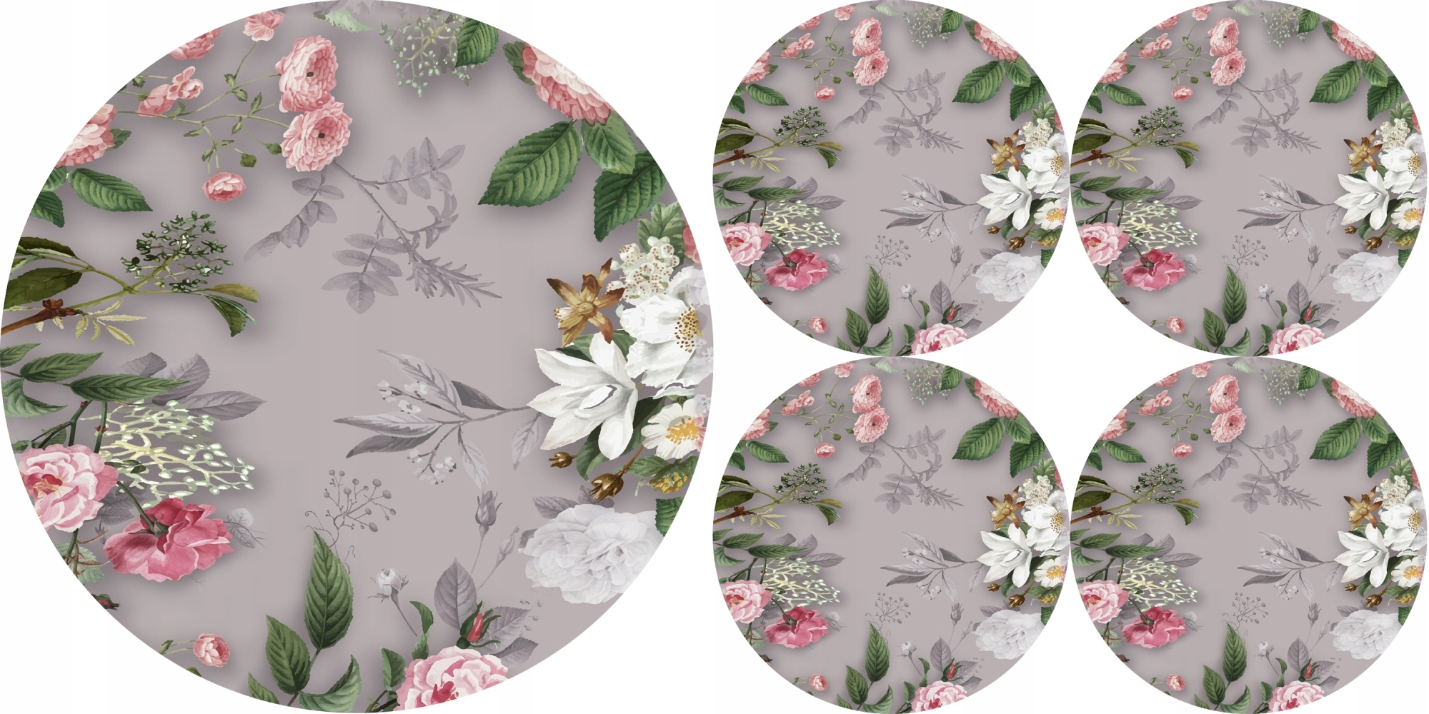 

Zestaw podkładek na stół okrągłych - Melanie Grey