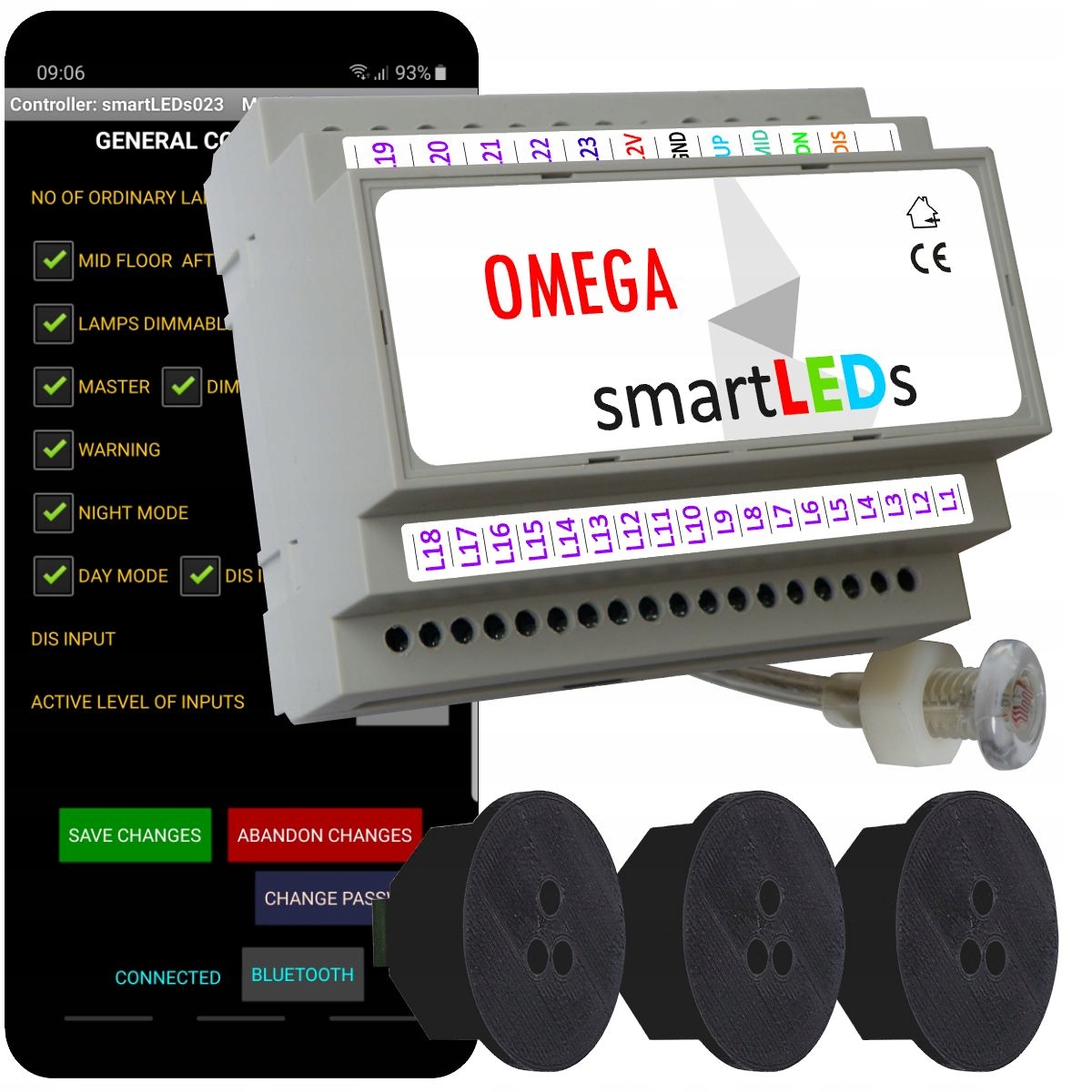 Sterownik schodowy 24 LED Czujniki 100cm Aplikacja