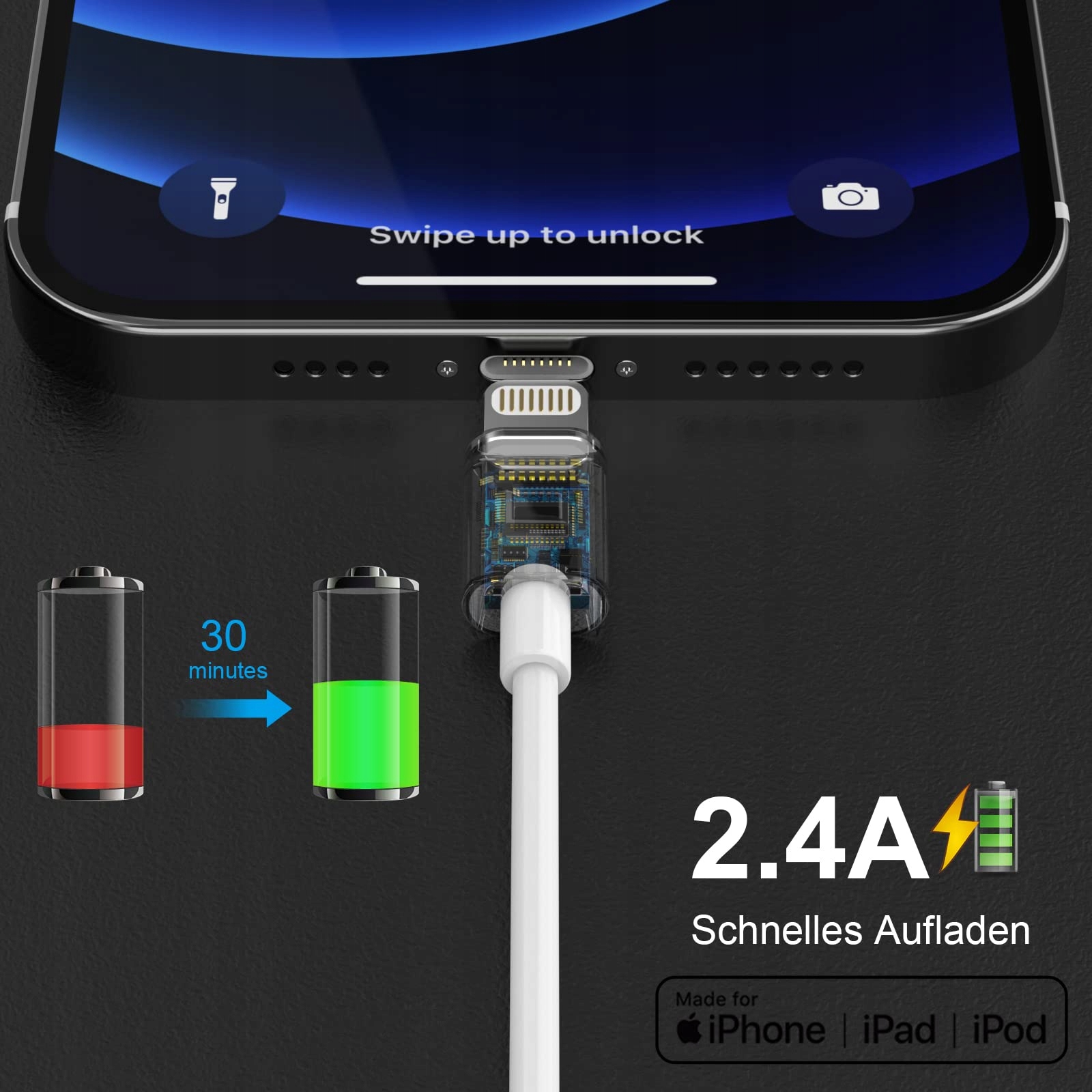 APPLE Certyfikowany Zestaw 4 Szybka Ładowarka 25W USB C Kabel iPhone 2M — miniatura 4