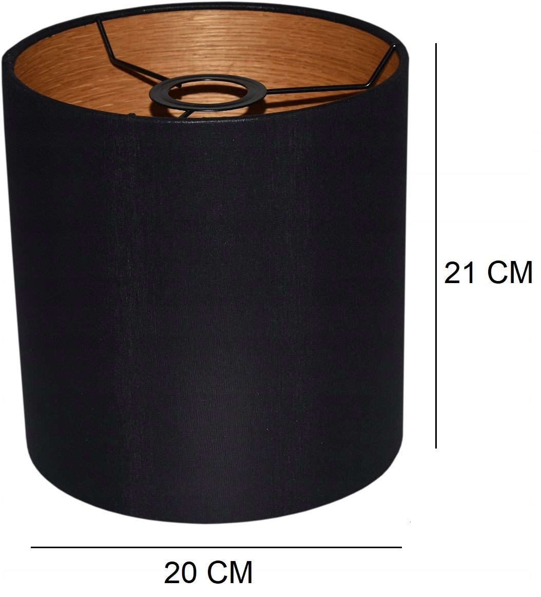 ABAŻUR DO LAMP KLOSZ WALEC CZARNY FORNIR 20X21 E27 Marka inna