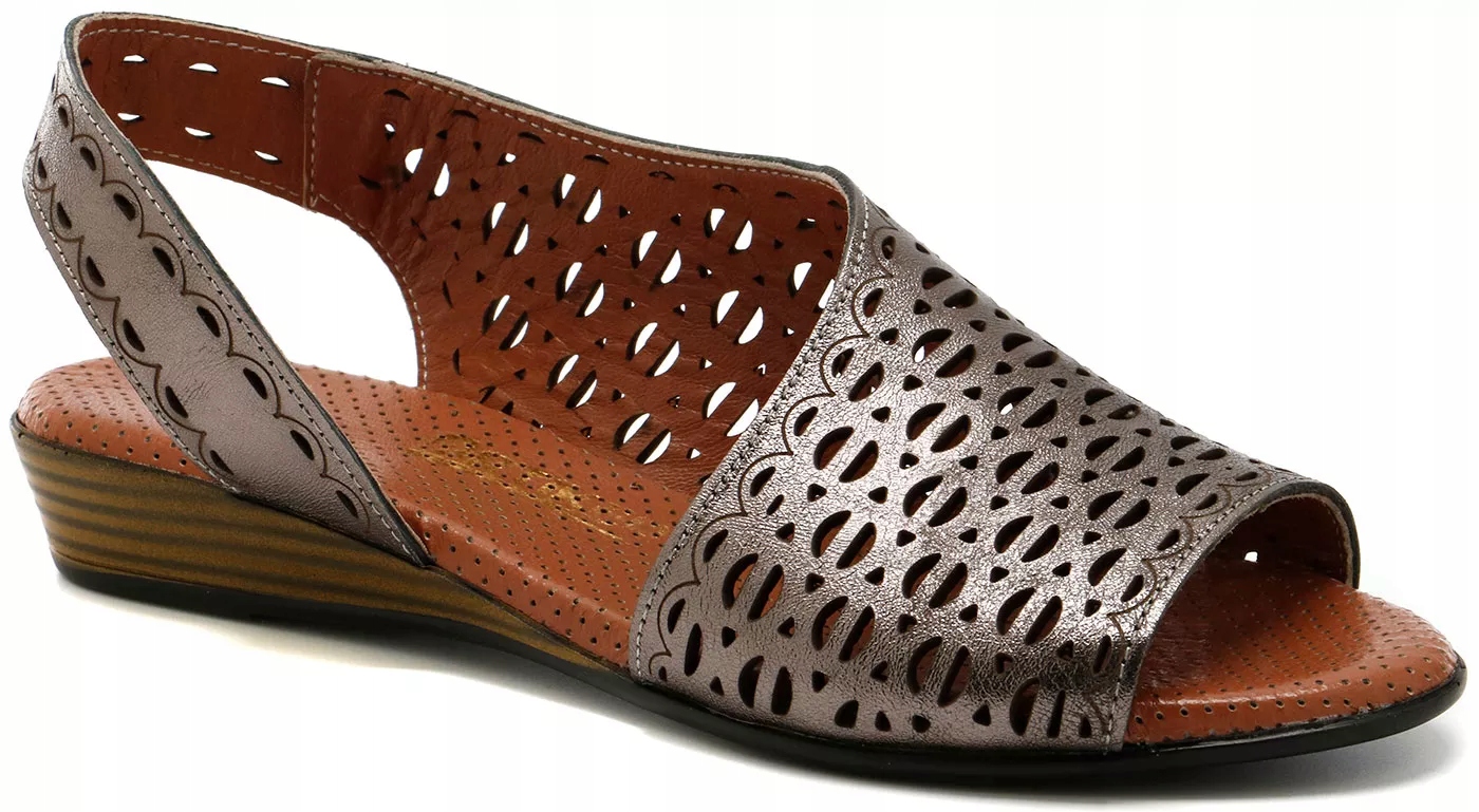Dámské sandály Artiker 56C2554 40 Stříbrné ažurové Kožené