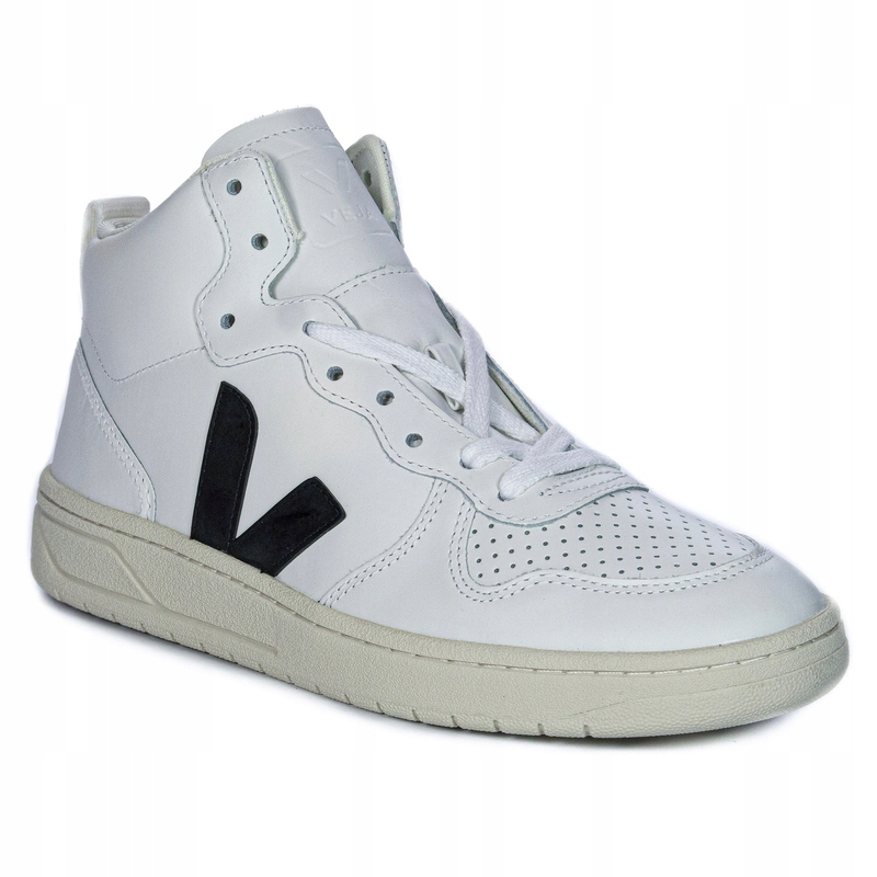 Veja Sneakersy damskie skórzane wysokie White Black białe VQ0203304A r.38
