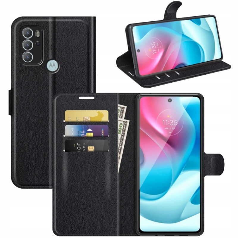 

Etui Portfel, Pokrowiec Litchi Do Moto G60S