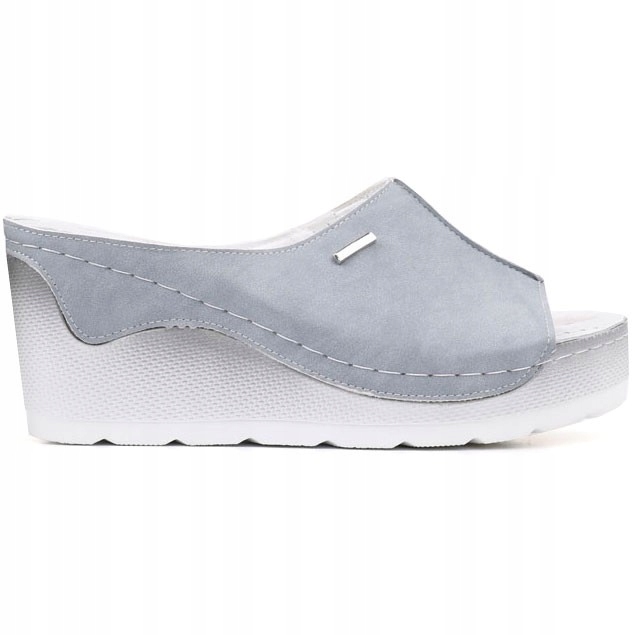 

Klapki jasno szare na koturnie 8 Ruth 38