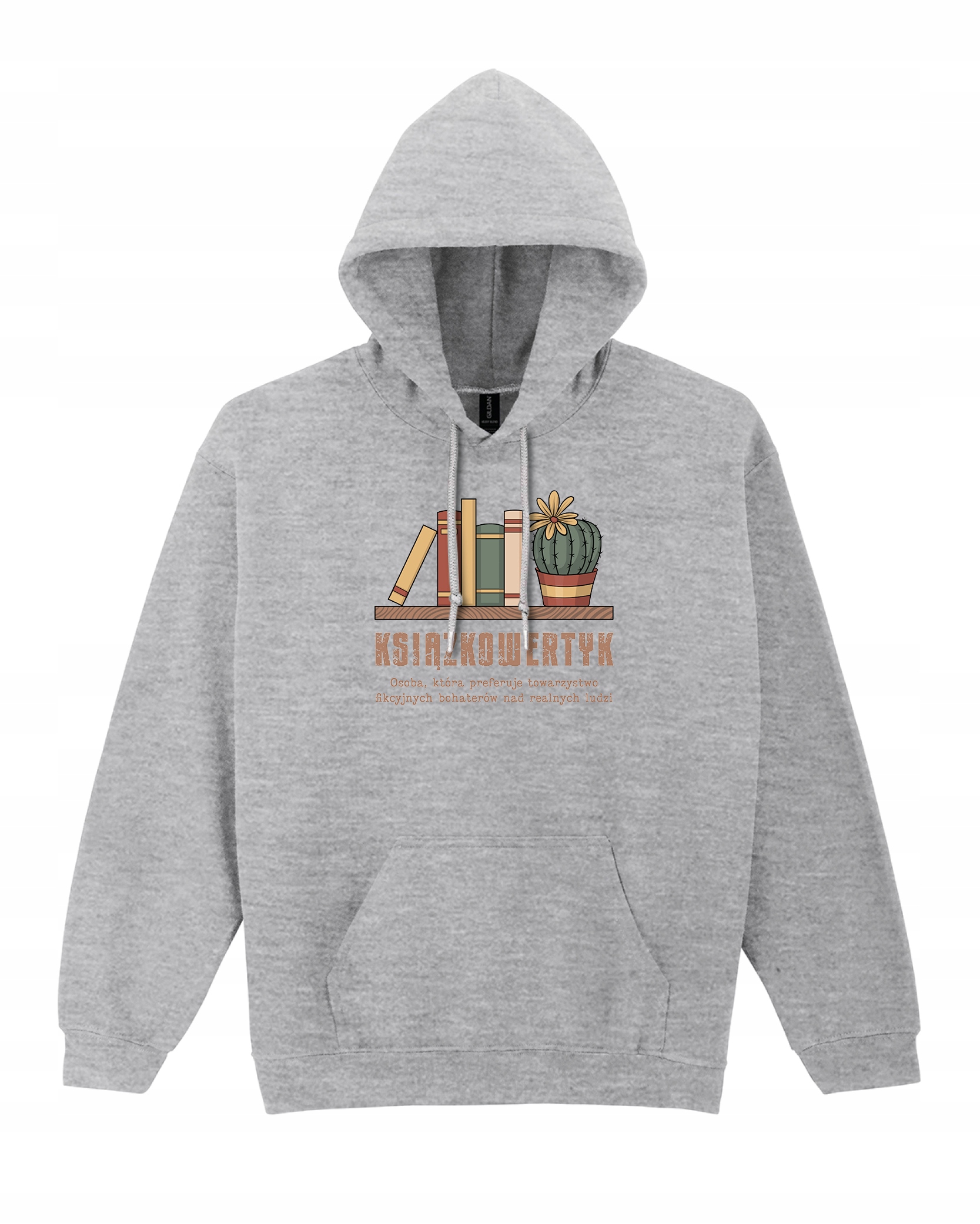 Mikina s kapucí Knihovníkový Fan Knihy literatury Šedá XXL