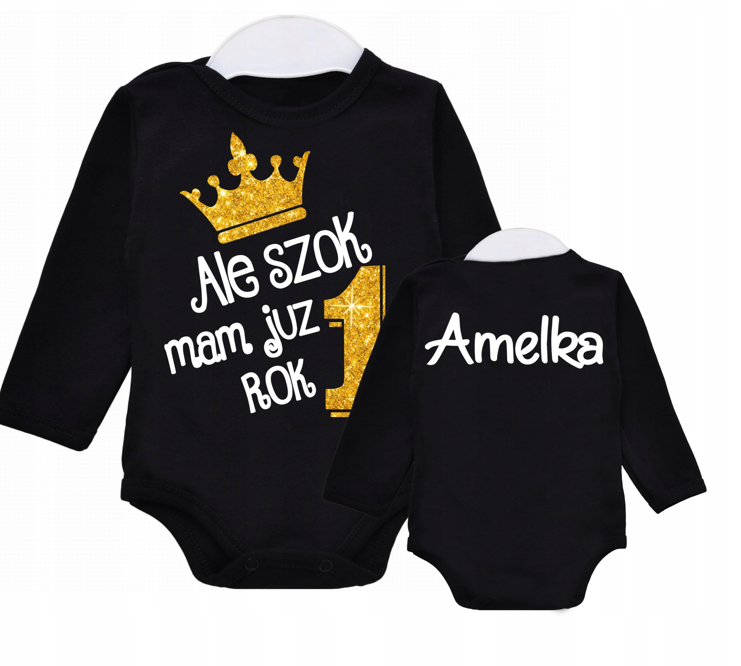 Body dł rękaw Ale szok mam już rok IMIĘ BROKAT 86