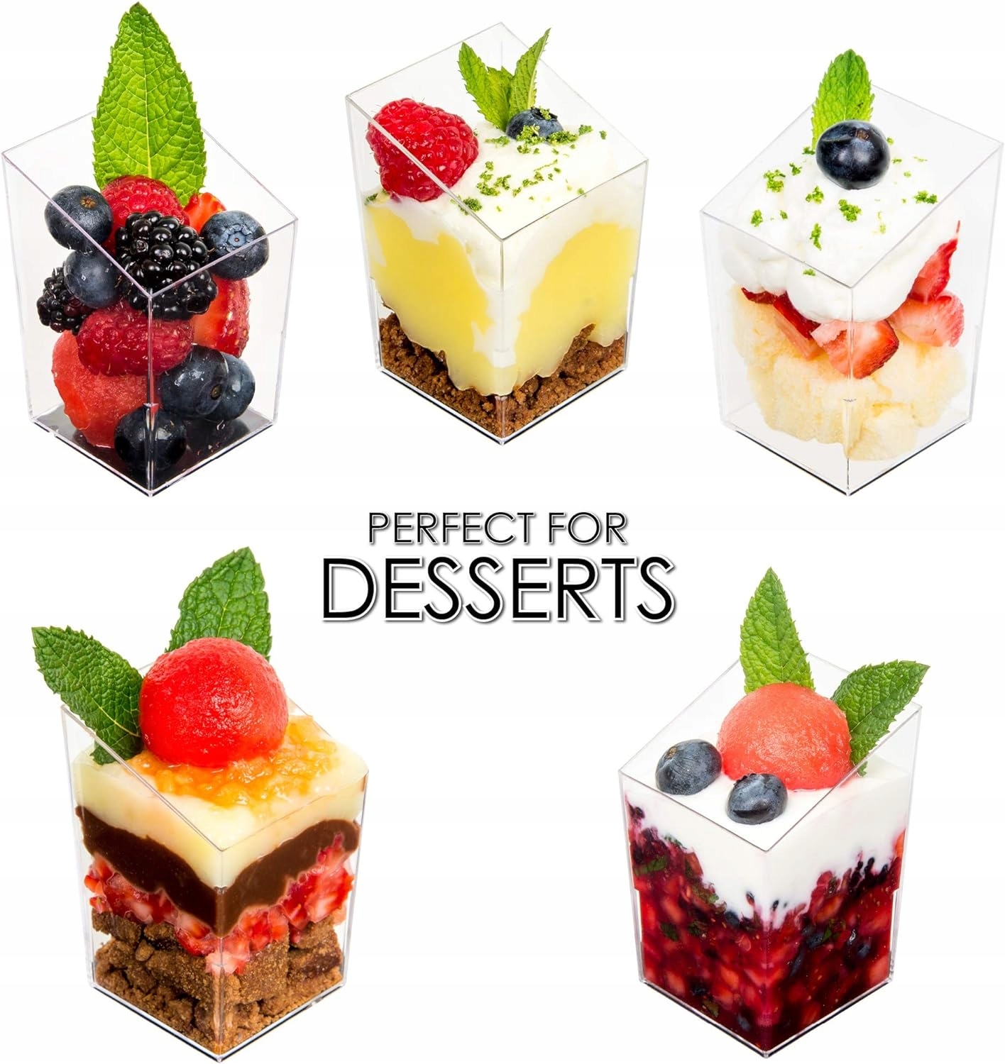 Pucharki do deserów pojemniki FINGERFOOD pojemniczki wielorazowe 85ml 12szt Kod producenta 26810655