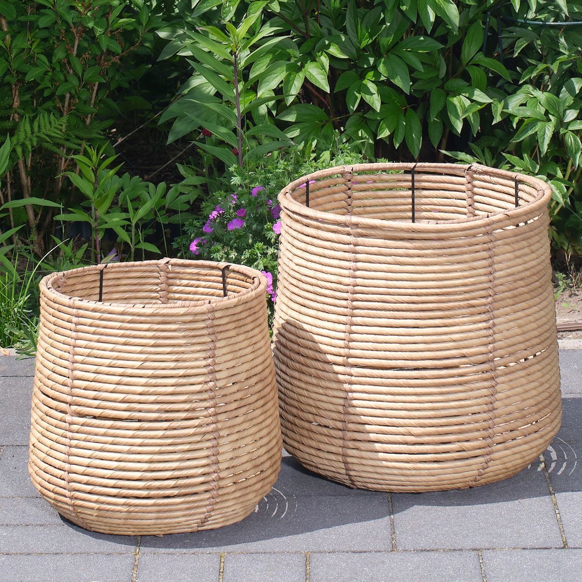 Zestaw 2 doniczek Servistray z naturalnej wikliny Rodzaj osłonka