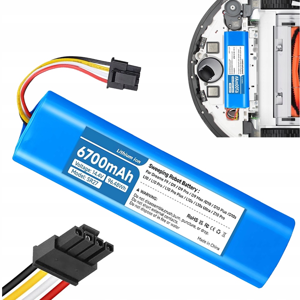Aku baterie 14,4 V pro Dreame D9 Xiaomi S5/S6/S7/Q7 Max Ultra Pure 6700 mAh