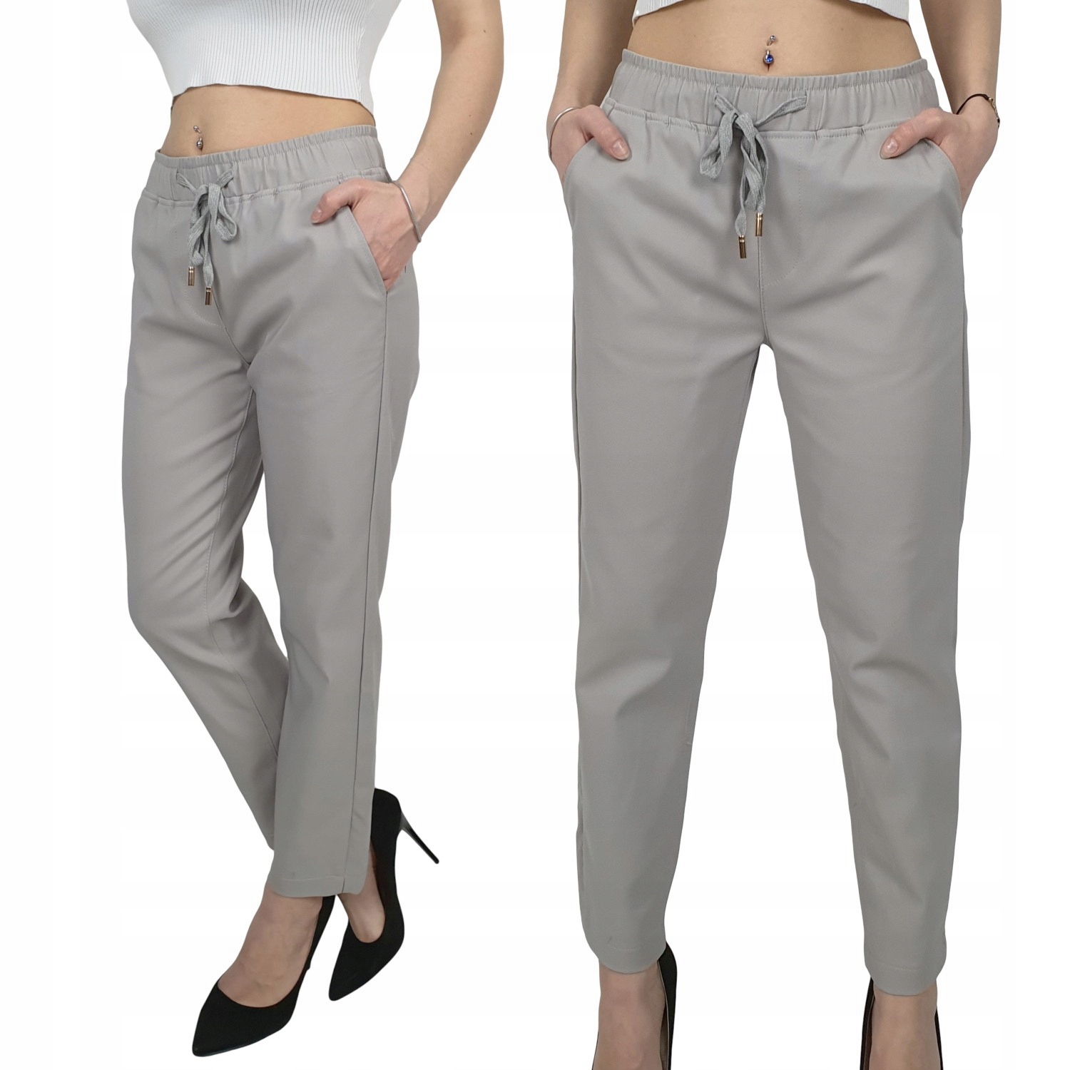 

Eleganckie Damskie Spodnie Gumka 7/8 Kolory Plus