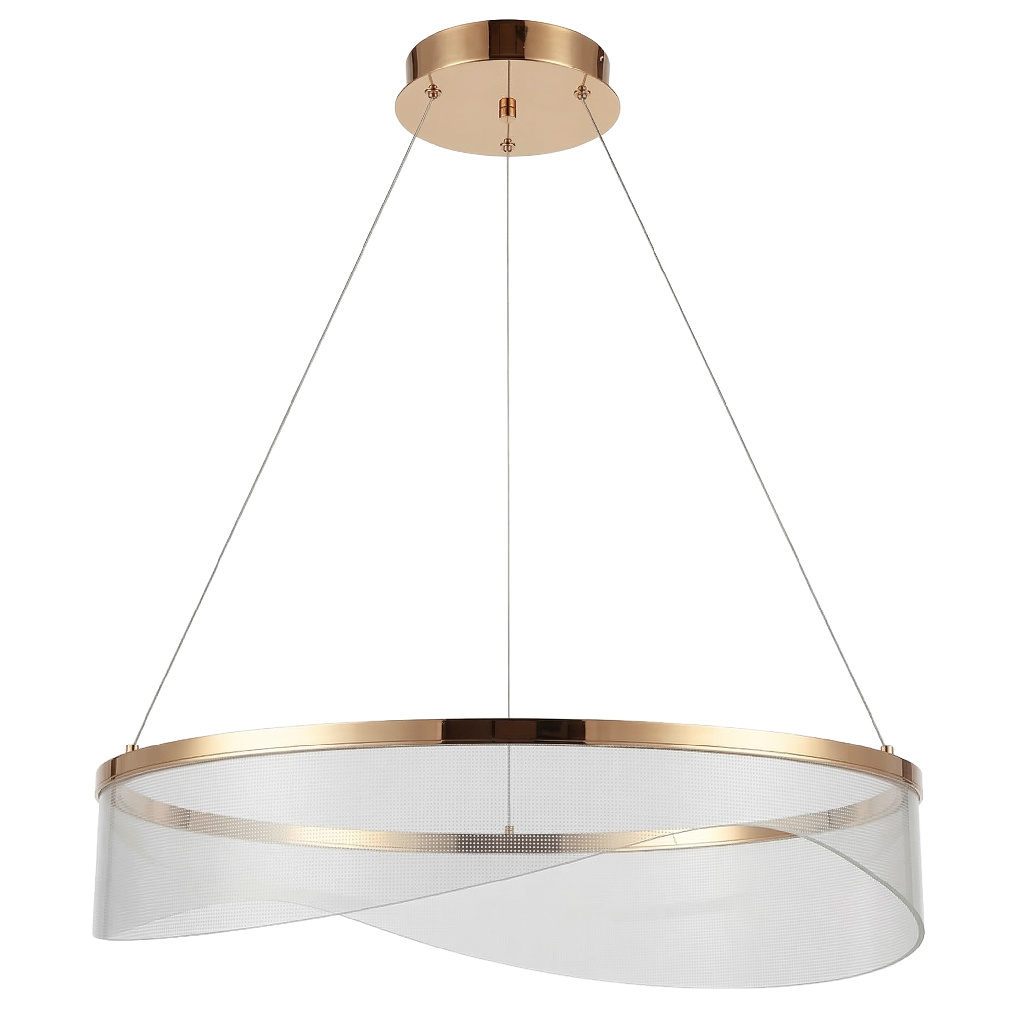 Závesná stropná lampa Zlatá Led Stropné Svietidlo Glamour Ring 60 cm Minimalistický