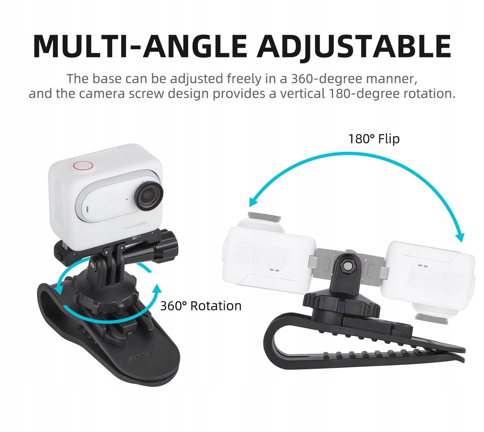 Uchwyt Clip Do Osłony Auta Do GoPro DJI Insta360 Kamer Sportowych LUPHOLUE — miniatura 4