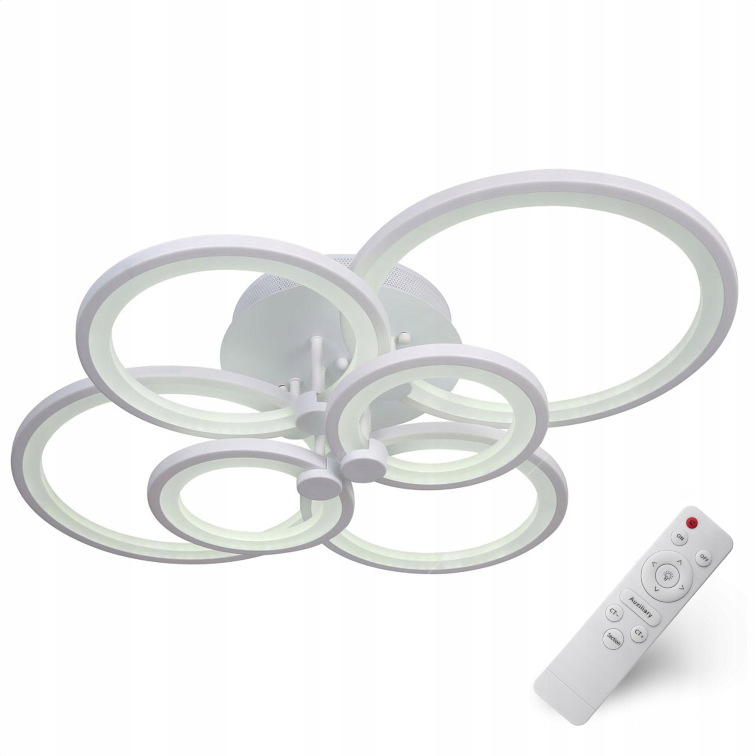 Stropná Lampa Biela 80CM Moderná Luster Stropné Svietidlo Led 72W Loft Diaľkový Ovládač