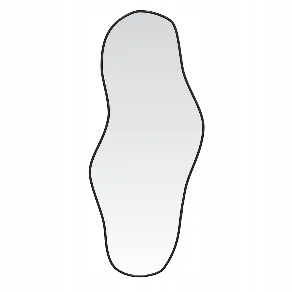 Nástěnné Zrcadlo s Pvc rámem, černé, 80 x 35 cm, Sklo 4 mm