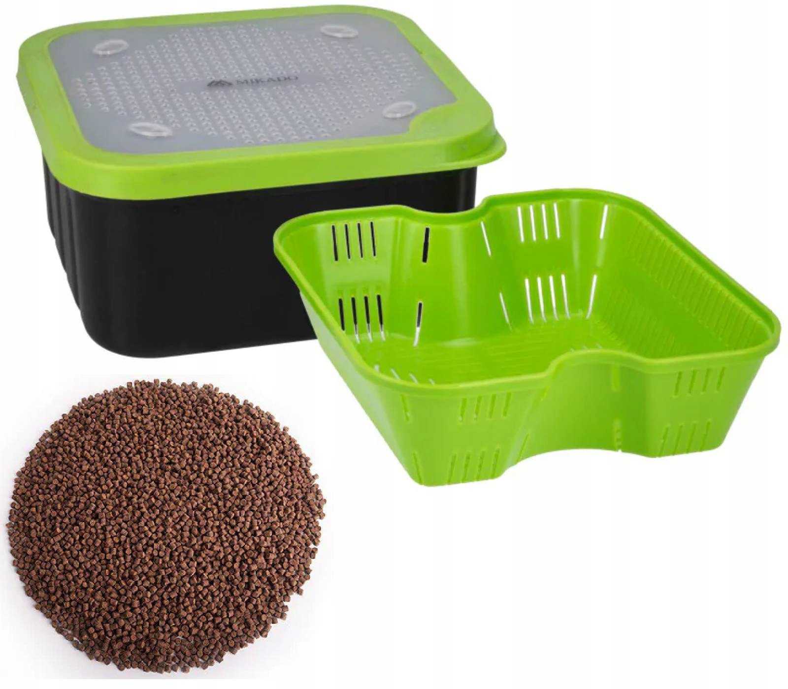 Zestaw Pudełko Z Sitkiem do Pelletu 2L Pellet Aller Aqua Classic 2mm 1kg
