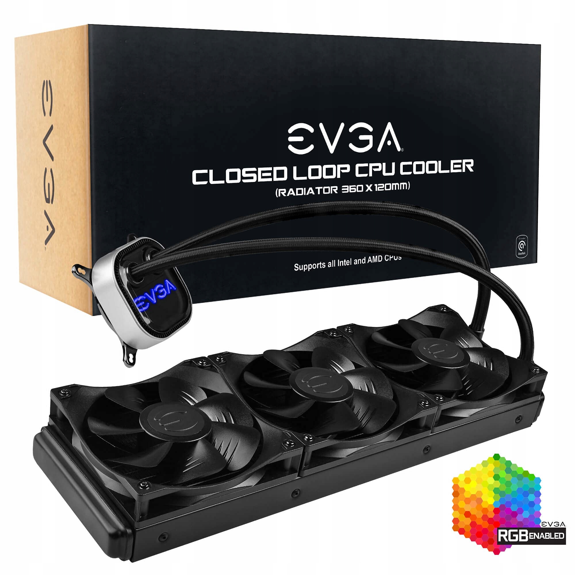 Водяное охлаждение EVGA CLC 360mm 3X120MM RGB LED