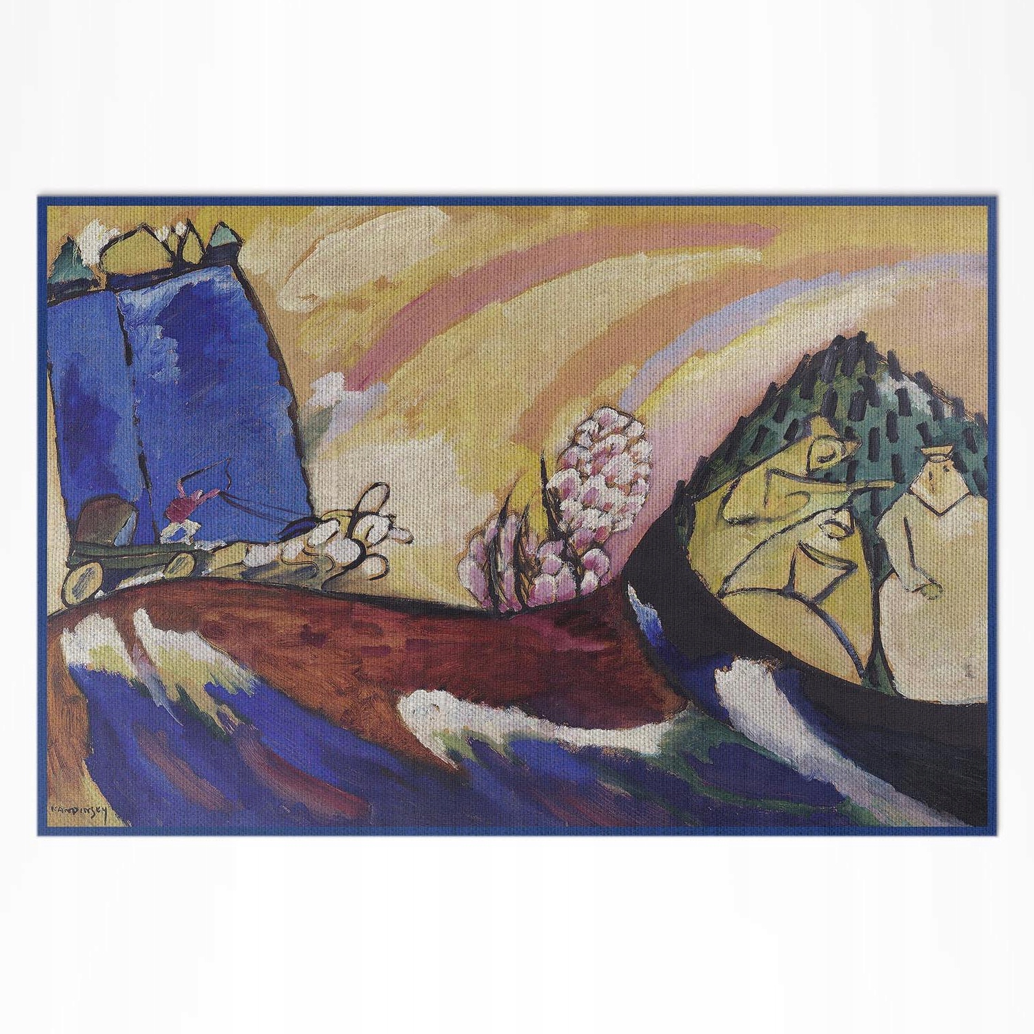 Vinylový koberec na balkón Abstrakt Troika By Wassily Kandinsky 120 x 180 cm