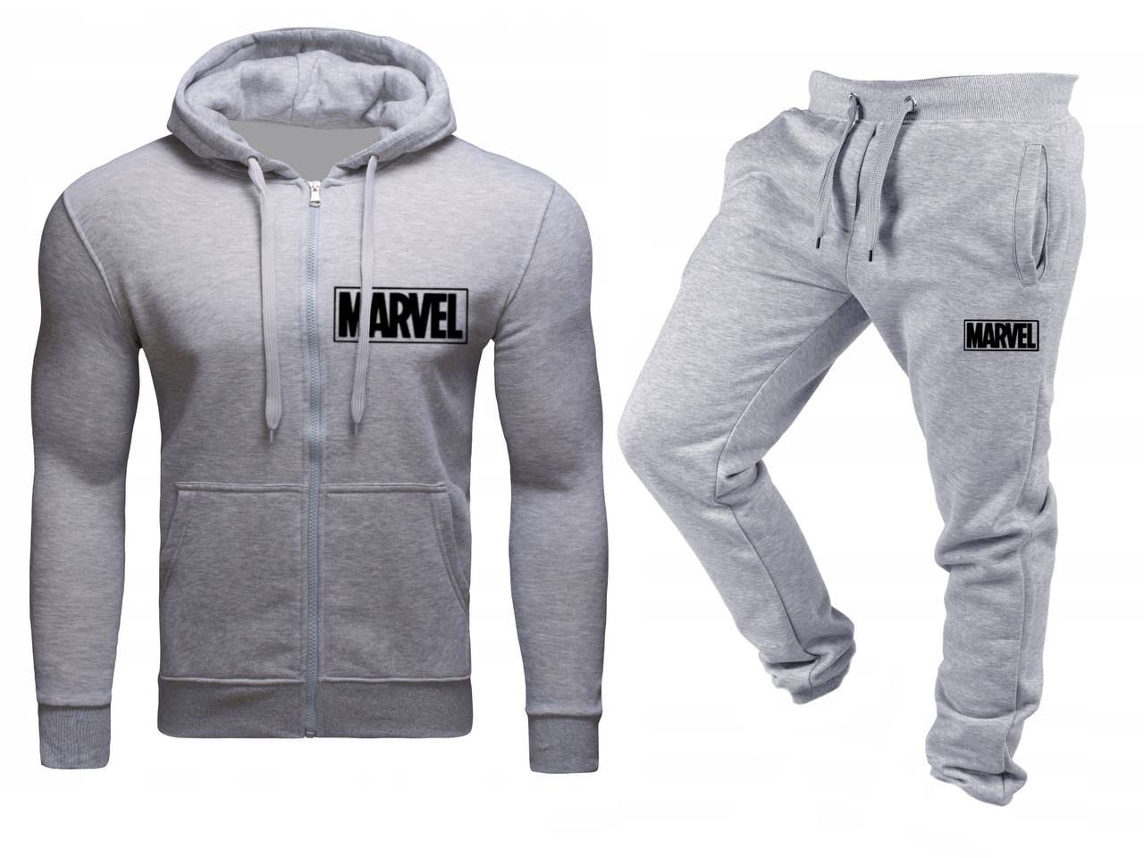 Tepláková Souprava Teplákovka Marvel Pánská Rozepínací Šedá L