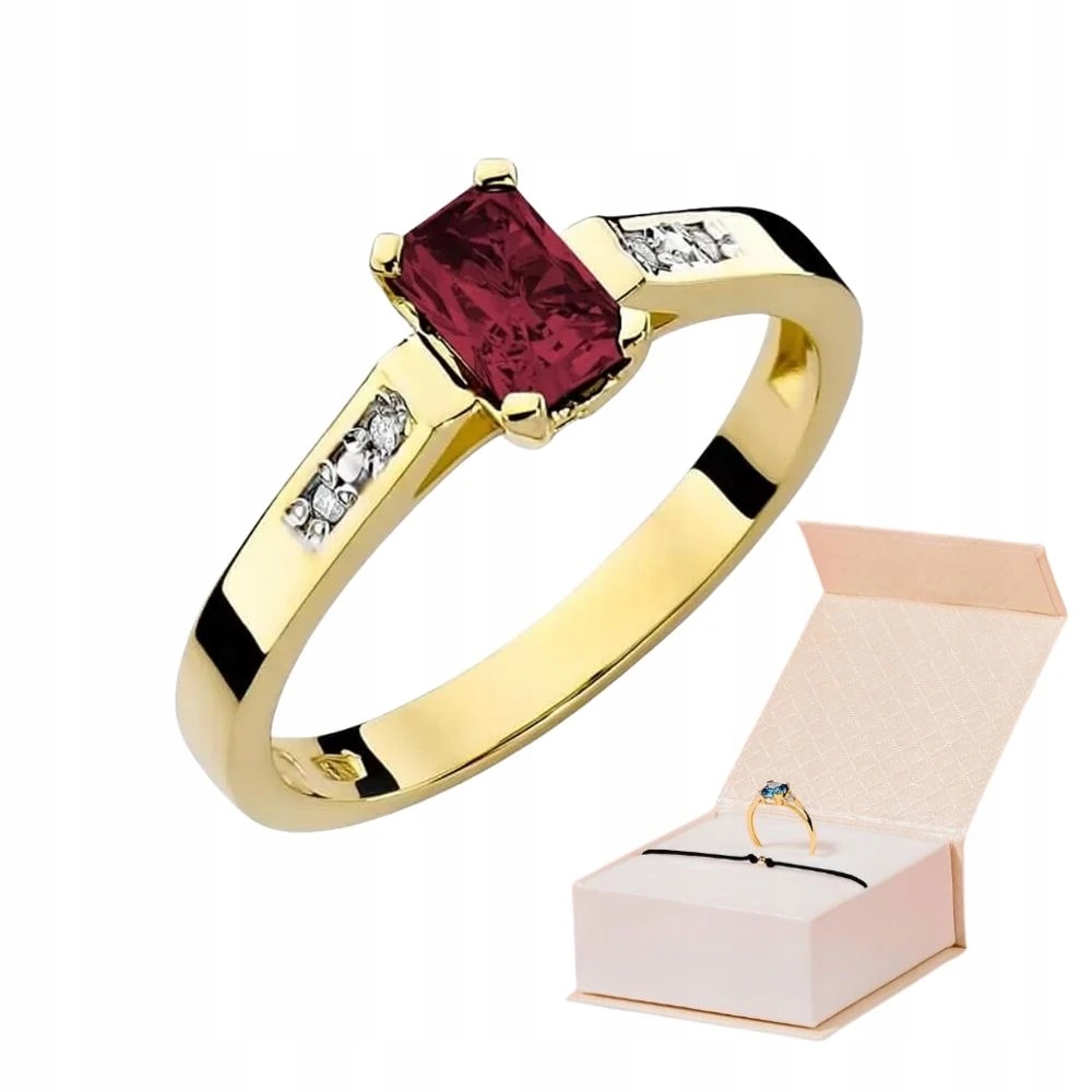 Prstýnek S Rubínem 0,80ct 585 Diamanty Zlatý Náramek