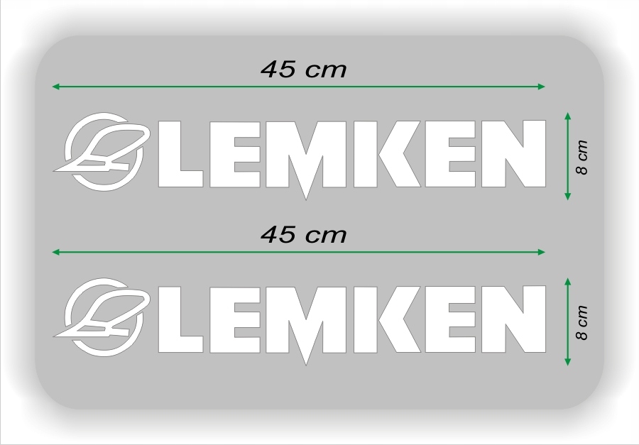 NAKLEJKI LEMKEN - 2 szt. - BIAŁE do 45 cm