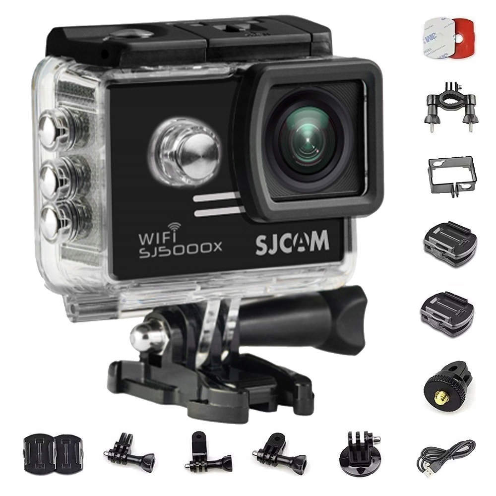 Kamera sportowa Sjcam SJ5000X Czarna Wifi 4K Uhd wideorejestrator akces