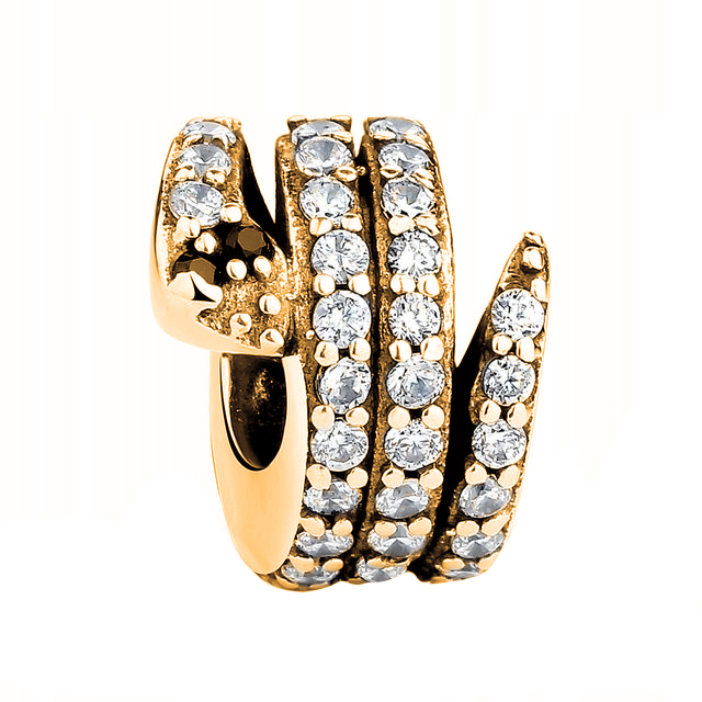 Zlaté přívěsky s hadím zirkonem Beads Had Snake Stříbro 925