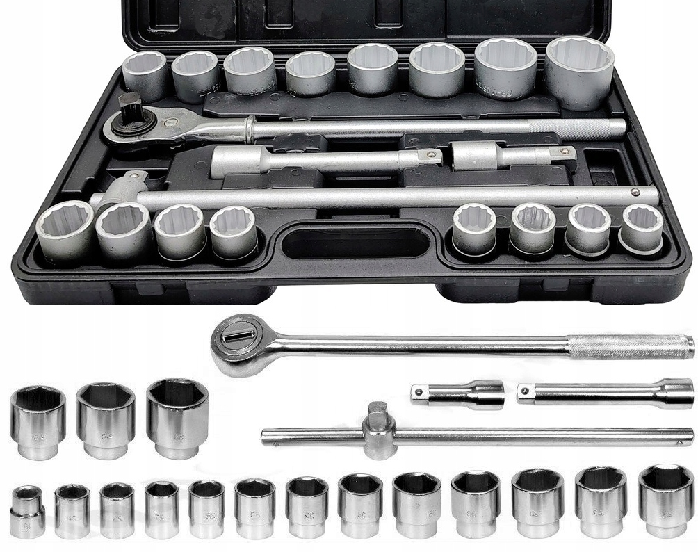 Nástrčné Klíče 3/4'' Velké Nástavce Sada Tir Crv Kované 21 Dílů 12-HRAN