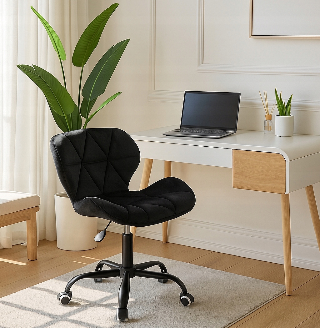 Fotel obrotowy biurowy krzesło ergonomiczne na kółkach do biura welurowe
