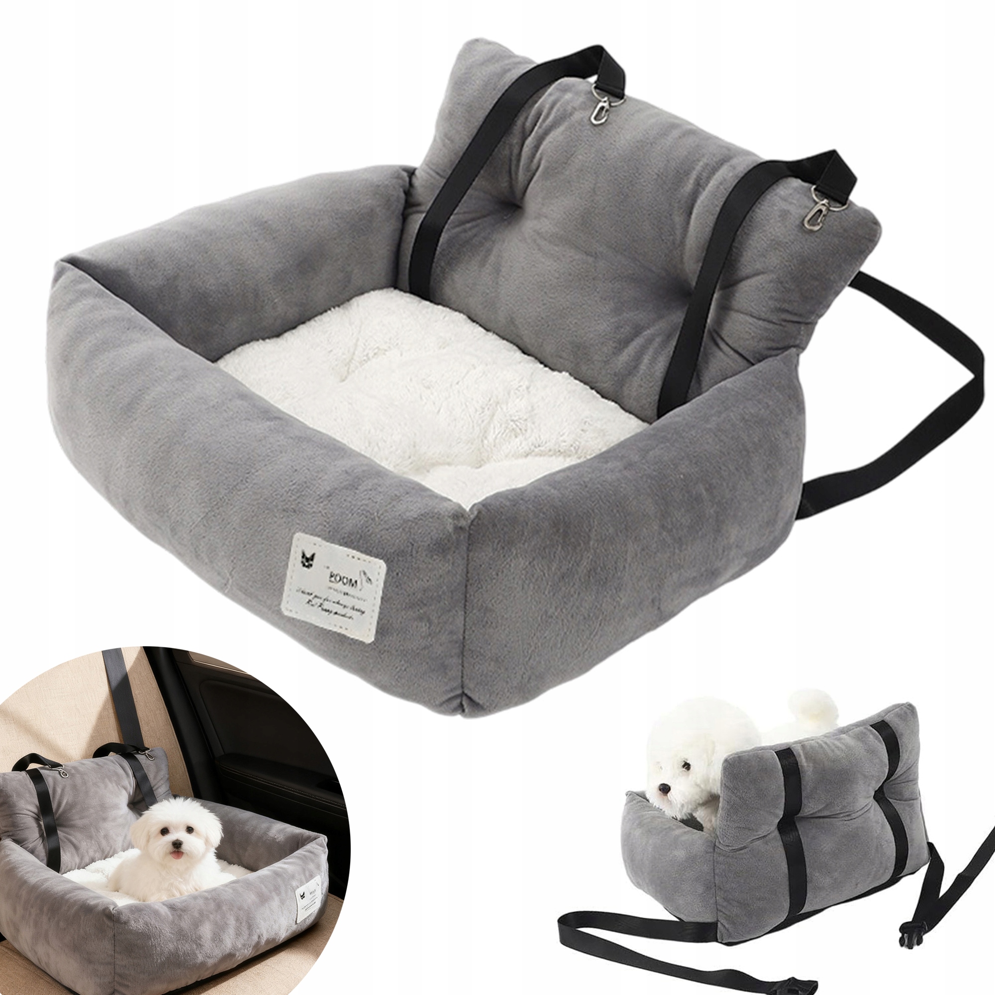 Levně Sedačka Pro Psa Do Auta 53x42x29 CM Velký Fleece