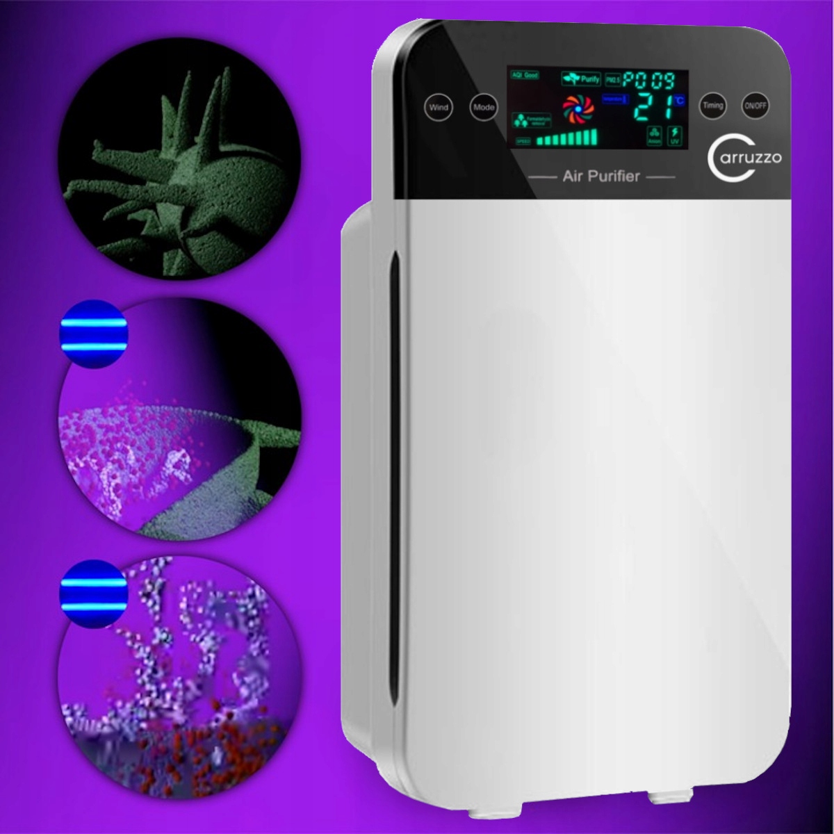 Duży AUTOMATYCZNY OCZYSZCZACZ POWIETRZA jony 7w1 Moc 45 W