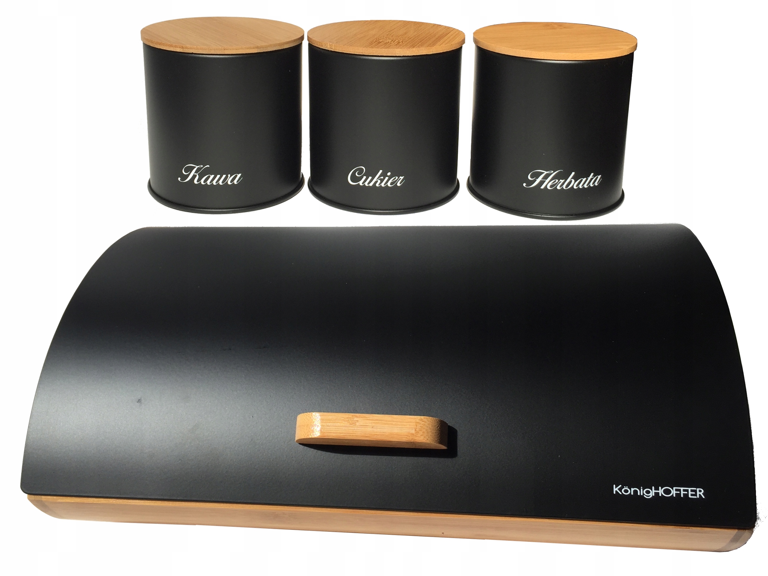 

Chlebak Zestaw Pojemniki kawa cukier herbata 4 el.