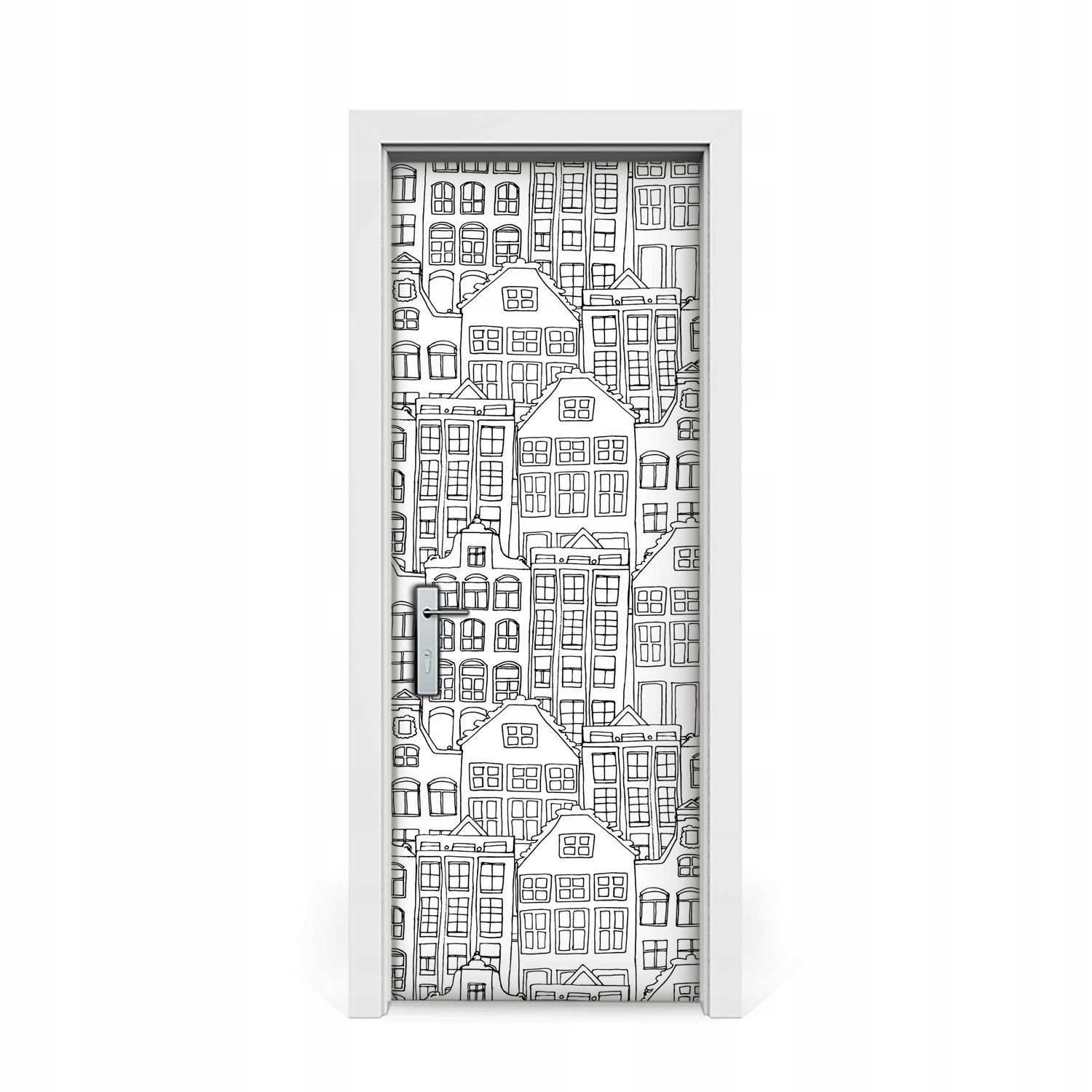 

Okleina naklejka drzwi Miasto w stylu Doodle