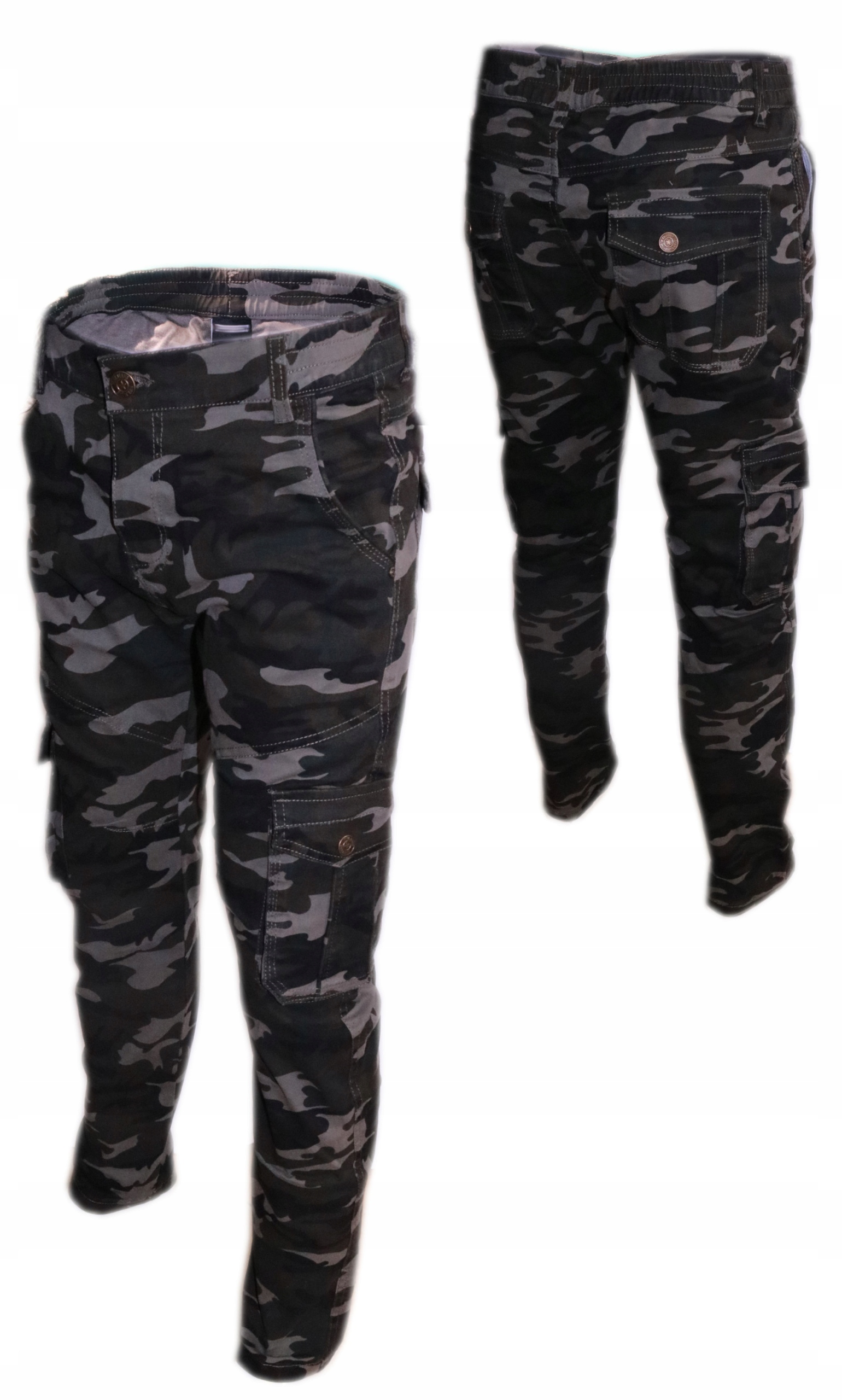 Spodnie chłopięce moro bojówki 134-140