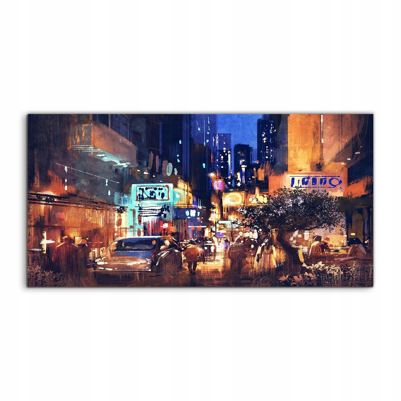 Fotoobraz akryl 140x70 závesný Mesto Strom Autá