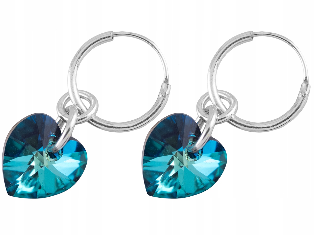 

Versil kolczyki koła 14 mm serca Swarovski Srebro